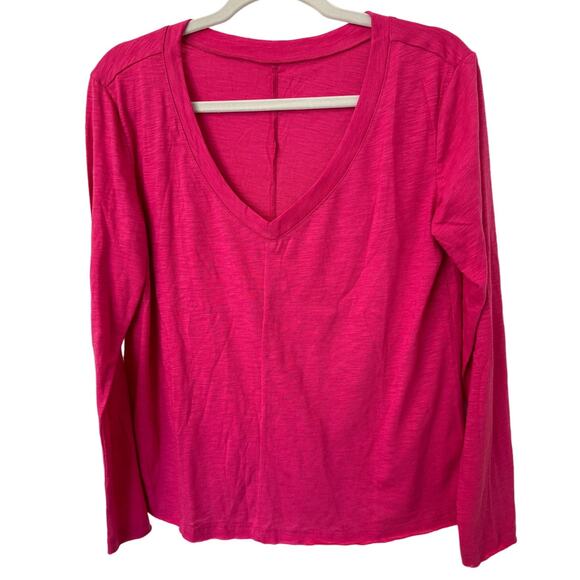 Laurel V-Neck Oversized Exposed Seam Long Sleeve Boho T-Shirt NWOT WOMEN'S - Picture 6 of 8